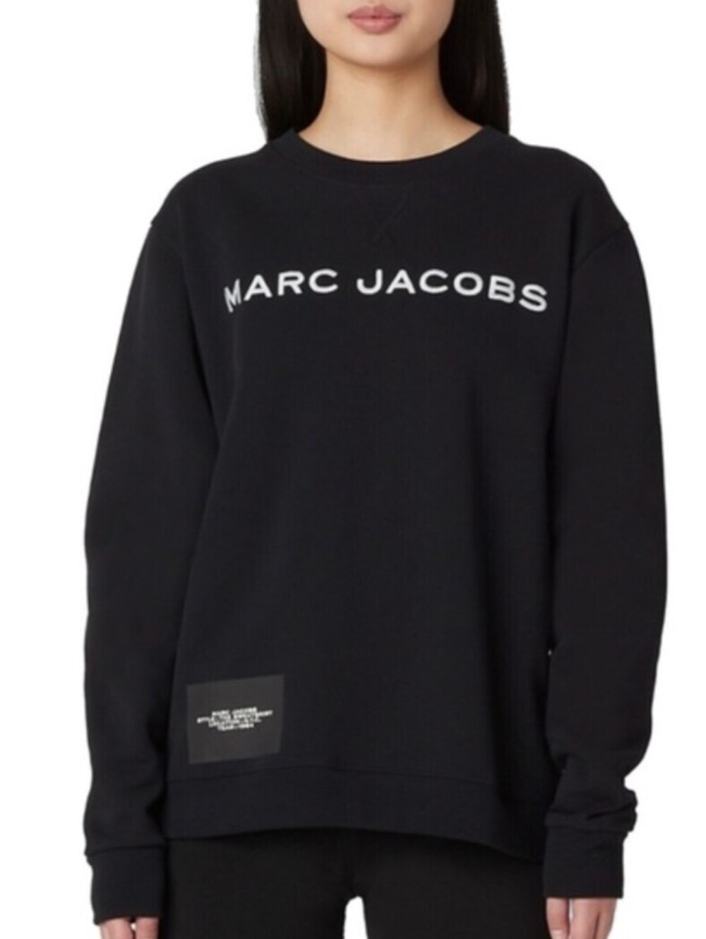 MARC JACOBS The Sweatshirt black logo pullover crewneck sz XS